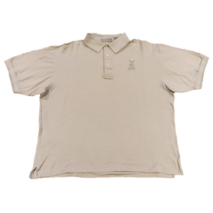 3/$20 Nicklaus The Vines Cream & Tan Diamond Print Golf Polo Shirt
